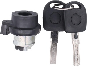 Gyújtáskapcsoló + 2 kulcs Audi A1 A3 A4 TT Q3, VW Golf V VI VII, Jetta, Passat, Polo, Caddy, Tiguan, Transporter, Seat Leon, Skoda Octavia | OE 6L0905855D, 8E0905855A