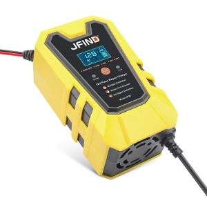 incarcator jfind pentru baterii auto si moto 12v galben negru