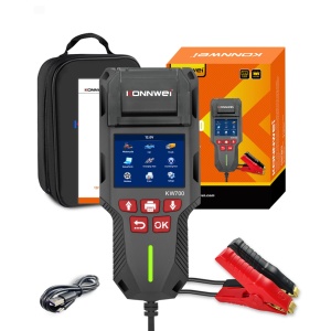 KONNWEI KW700 autóakkumulátor-teszter beépített nyomtatóval, 12V/24V, színes LCD kijelzővel, AGM, GEL, EFB, ólom-savas és lítium akkumulátorokkal kompatibilis