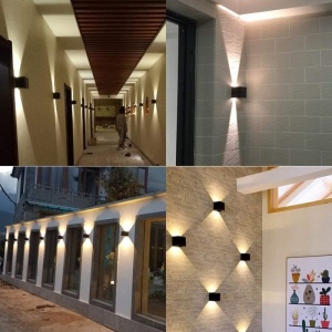 set imagini prezentare aplica LED Techstar Cube negru lumina calda