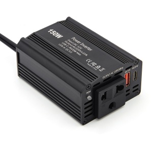 Convertor portabil cu iesiri USB pentru incarcare rapida si racire laterala