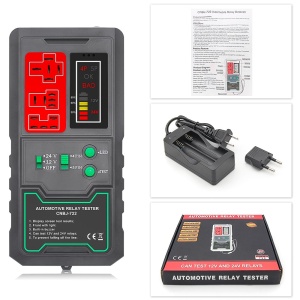 Techstar® CNBJ-722 vezeték nélküli autós relé tesztelő érzékelő, 12V/24V, 4 és 5 tűs relével kompatibilis, digitális kijelző, beépített LED