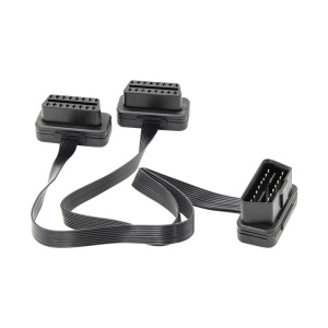 Techstar® kábelhosszabbító, autós adapter 2 az 1-ben OBD2 16 tűshez, 30 cm