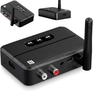 Techstar® M60 Bluetooth 5.4 Audio Receiver RX adapter, NFC párosítás, AUX + RCA, USB lejátszás, Type-C, pendrive, integrált mikrofon, HiFi, 10m