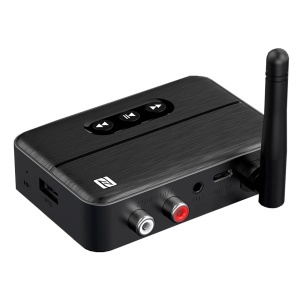 Techstar® M60 Bluetooth 5.4 Audio Receiver RX adapter, NFC párosítás, AUX + RCA, USB lejátszás, Type-C, pendrive, integrált mikrofon, HiFi, 10m - Img 11