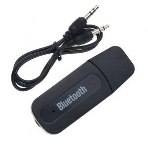 Techstar A2DP USB audió vevő, Bluetooth adapter, 3,5 mm -es jack, AUX adó, fekete
