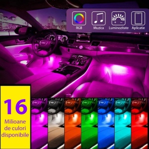 Techstar Auto MuliColore RGB 12 LED-szalagok, 4 db, Android vezérelt - Img 7