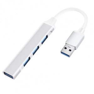Techstar Diviso USB HUB, USB 3.0 – 4 x USB 3.0, alumínium, kompakt, könnyű, Plug&Play, ezüst