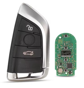 Techstar komplett és programozható autókulcs, kompatibilis a BMW 1 2 3 4 5 6 7, X3 X4 X5 X6, M2 M3 M4 sorozattal – 433MHz, ID49 PCF7945 chip, 3 gombos ház