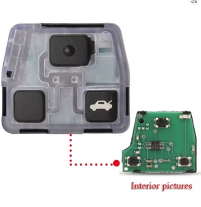 carcasa cheie auto toyota techstar si placa electronica cu cip 4c vedere detaliata