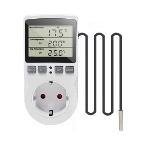 Techstar KT3100 programozható konnektor, Digital Timer, kapcsoló aljzat, 230 V, 16 A, programozható idő/hőmérséklet, termosztát, hőmérséklet érzékelő