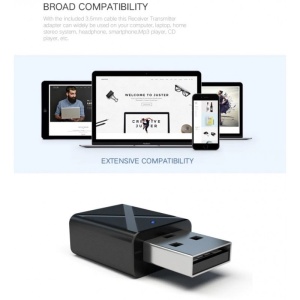 Interfată audio Techstar 2-in-1 - Transmite si primeste (transmitter+receiver), suportă dispozitive fără Bluetooth