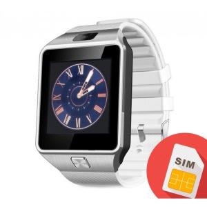 Techstar, Mtk DZ09, Okosóra, Bluetooth, Kamerával, SIM-kártyával és MicroSD White-tal kompatibilis - Img 1