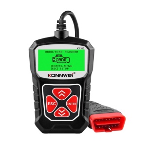 Tester diagnoza auto OBD2 KONNWEI KW310 negru afisaj LCD si butoane control