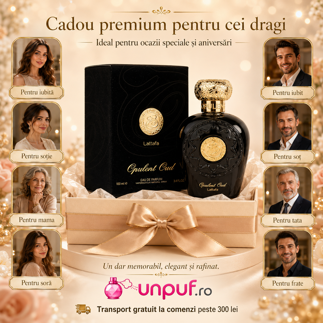 Note olfactive Parfum Arăbesc Opulent Oud Lattafa cu șofran scorțișoară Oud trandafir ambră și cedru