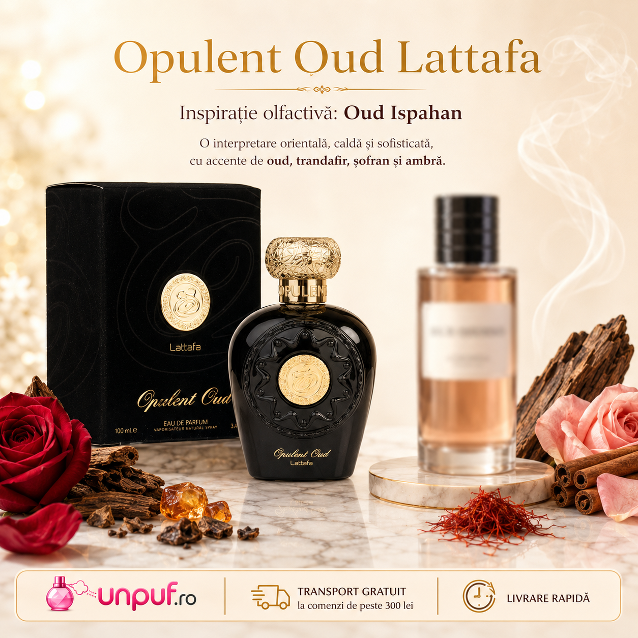 Opulent Oud Lattafa parfum arăbesc inspirat din Armani Privé Oud Royal