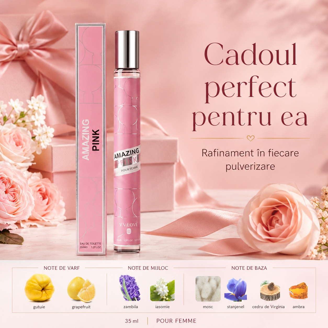 Amazing Pink 35 ml cadoul perfect pentru ea parfum rafinat &icirc;n fiecare pulverizare