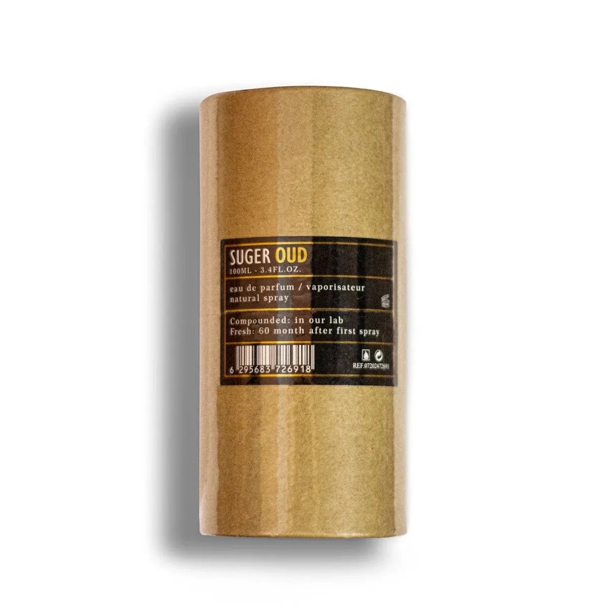 Cutie Aro-Fac Oud Suger Eau de Parfum 100 ml pe fundal alb