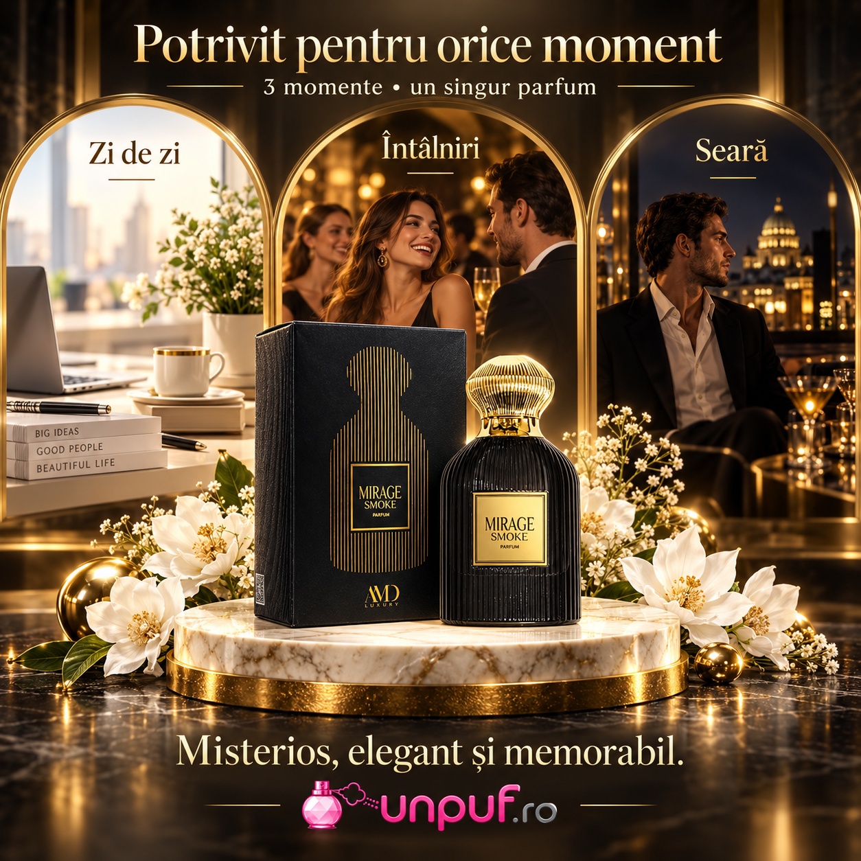 Mirage Smoke AMD Perfumes parfum unisex potrivit pentru zi de zi intalniri si seara eleganta