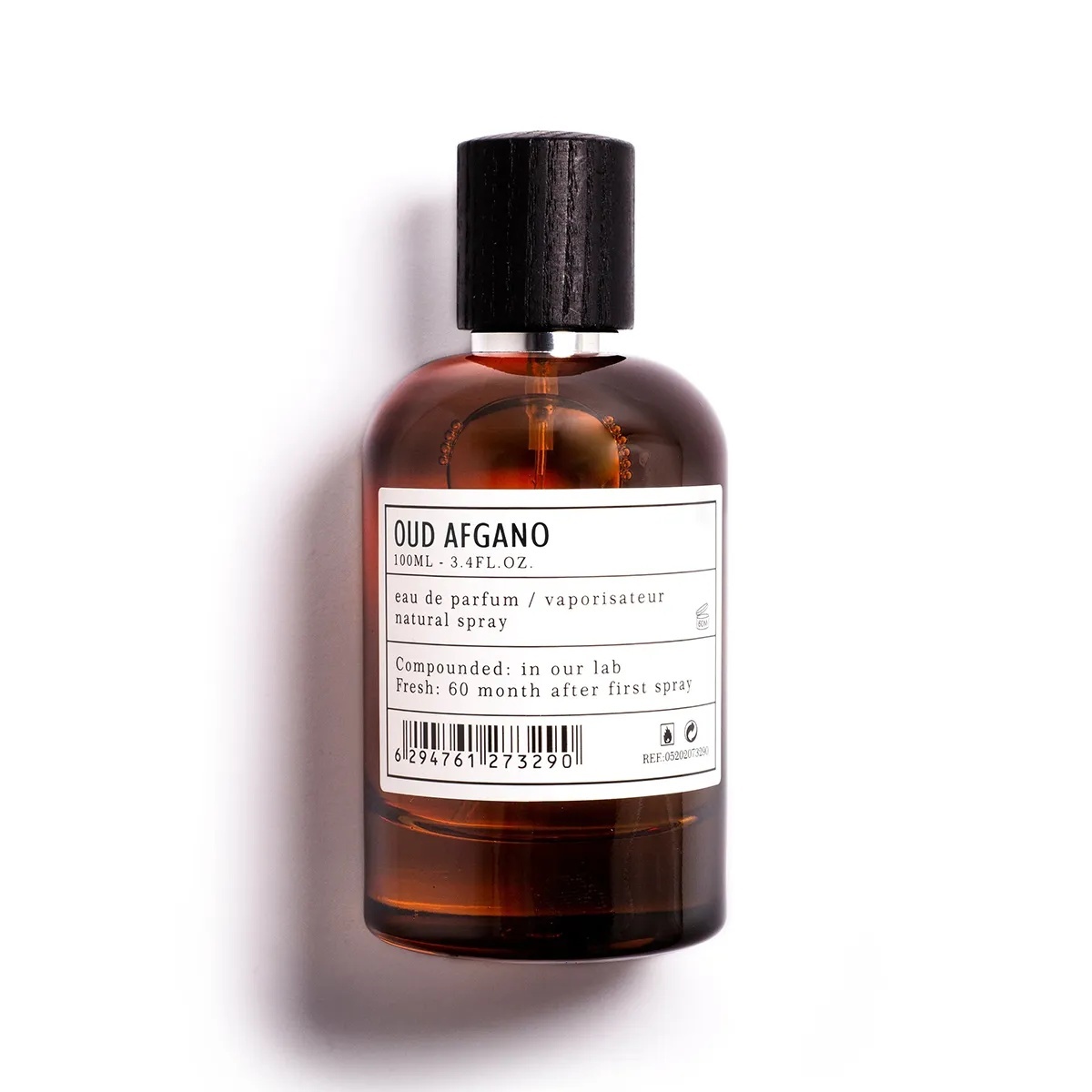 Flacon Oud Afgano Aro-Fac Eau de Parfum 100 ml pe fundal alb