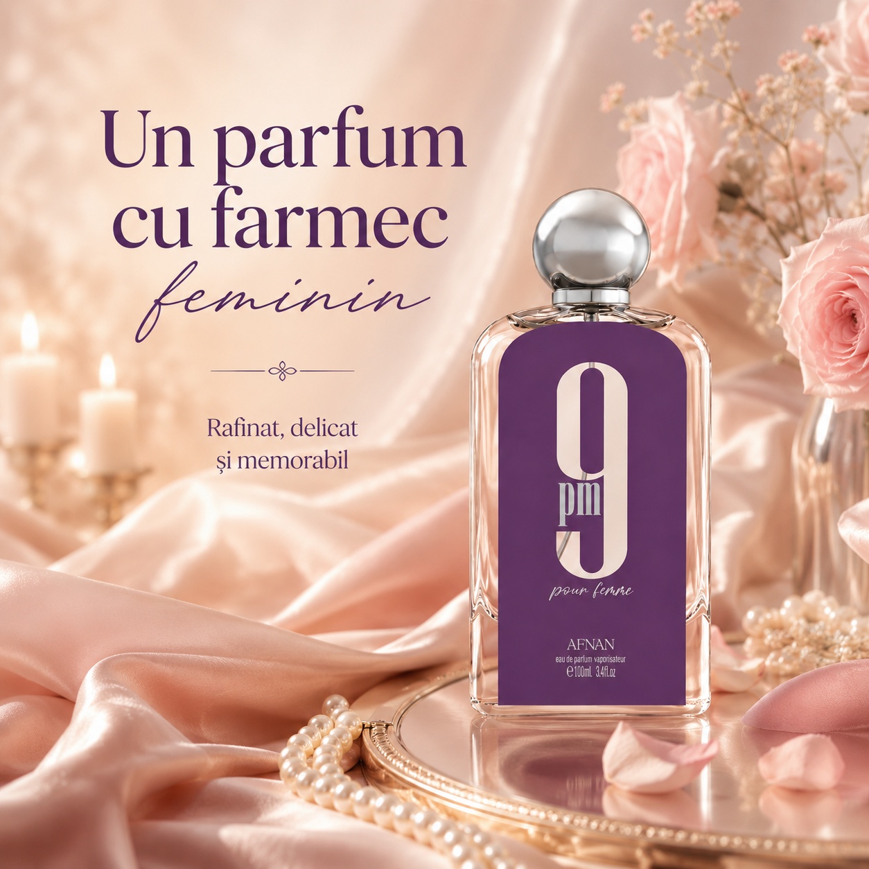 Afnan 9 PM Pour Femme un parfum cu farmec feminin rafinat delicat și memorabil