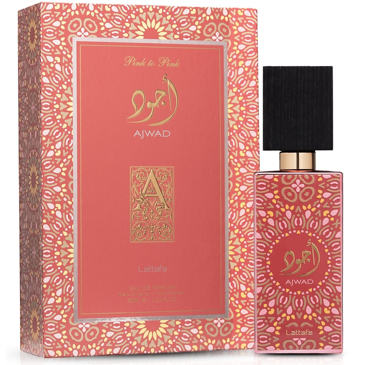 Parfum Ajwad Pink To Pink Lattafa 60 ml apă de parfum unisex cu flacon original roz și cutie roz Lattafa