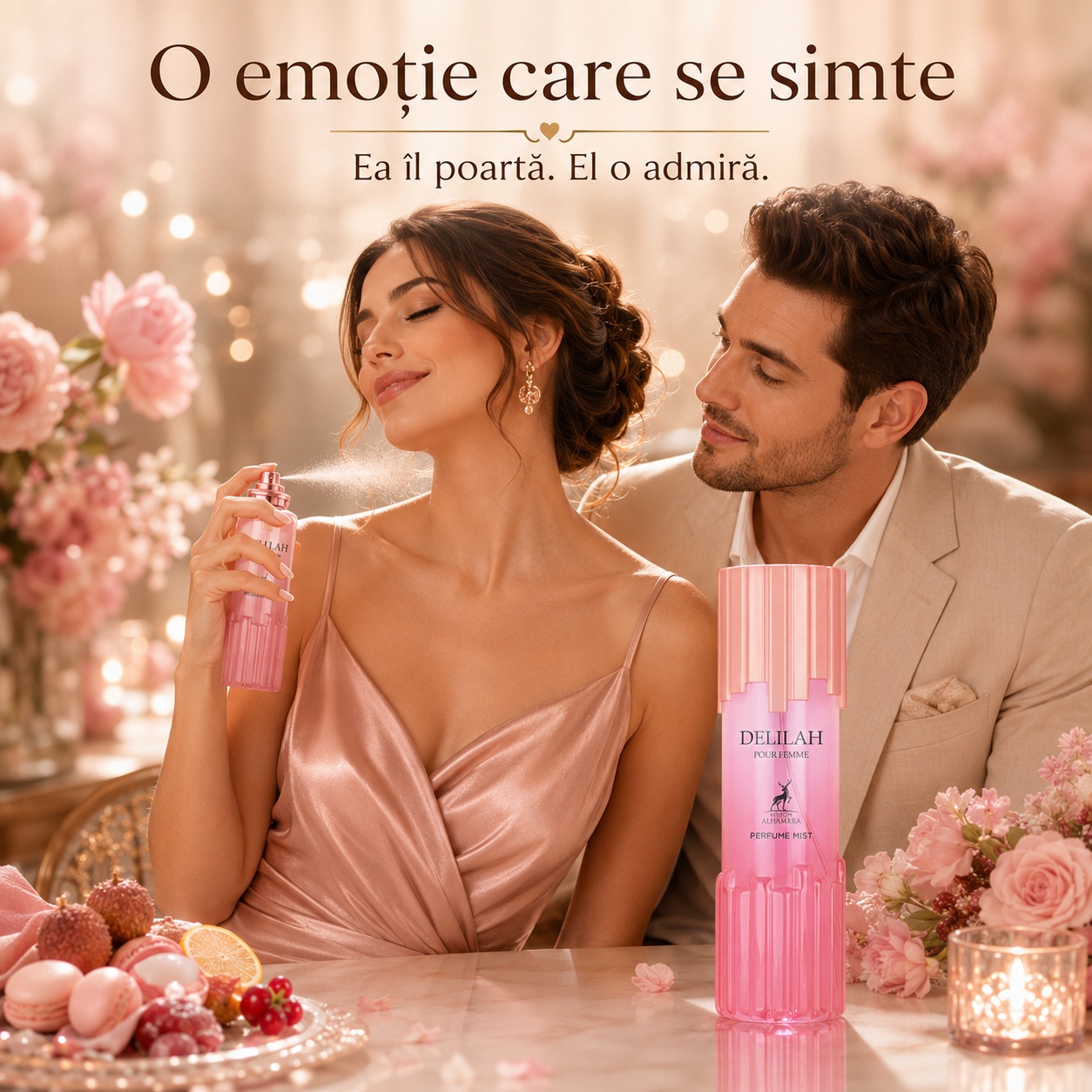 Delilah Pour Femme Body Mist, spray parfumat feminin romantic pentru întâlniri și momente speciale