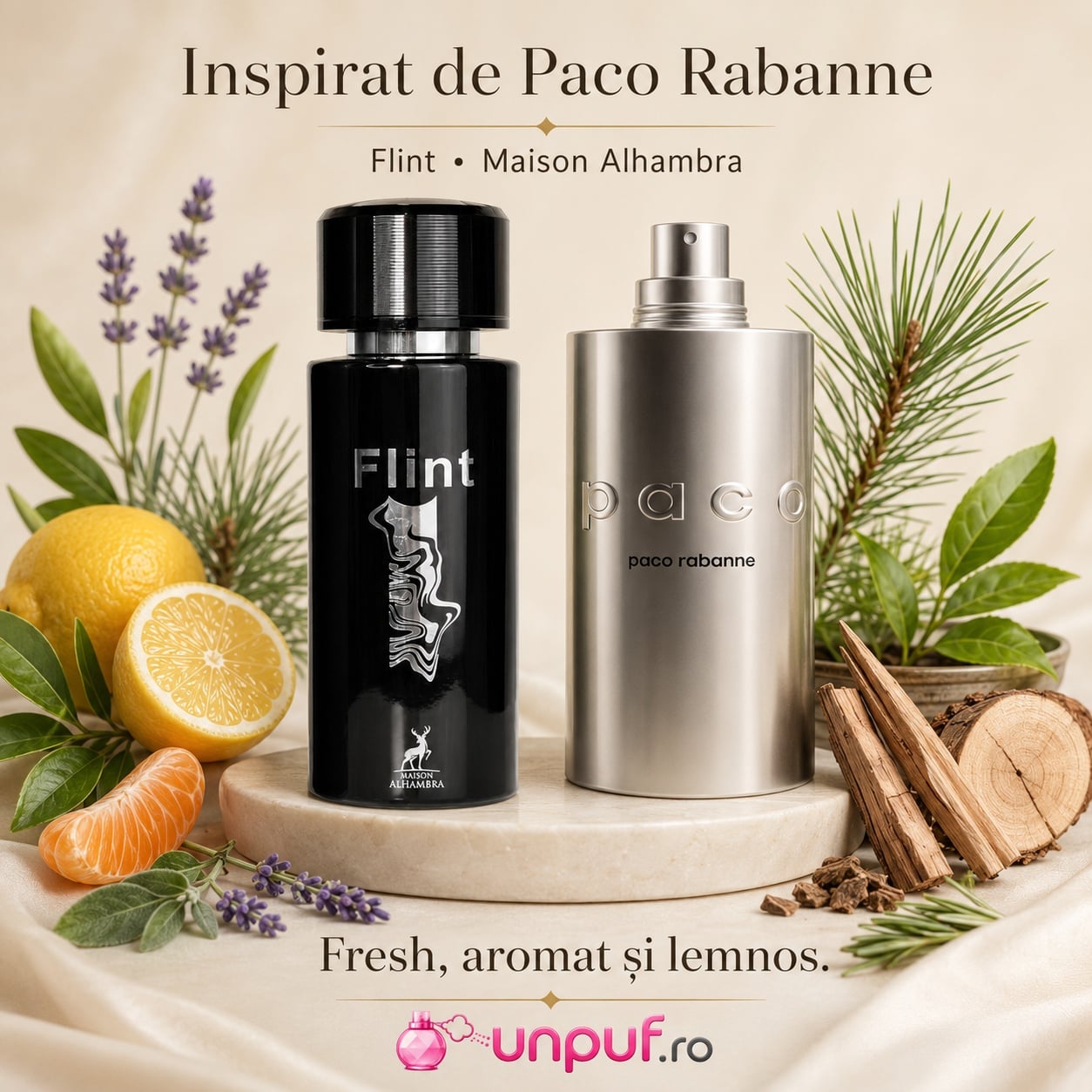 Alhambra Flint Maison Alhambra inspirat din Paco Rabanne aromă fresh lemnoasă