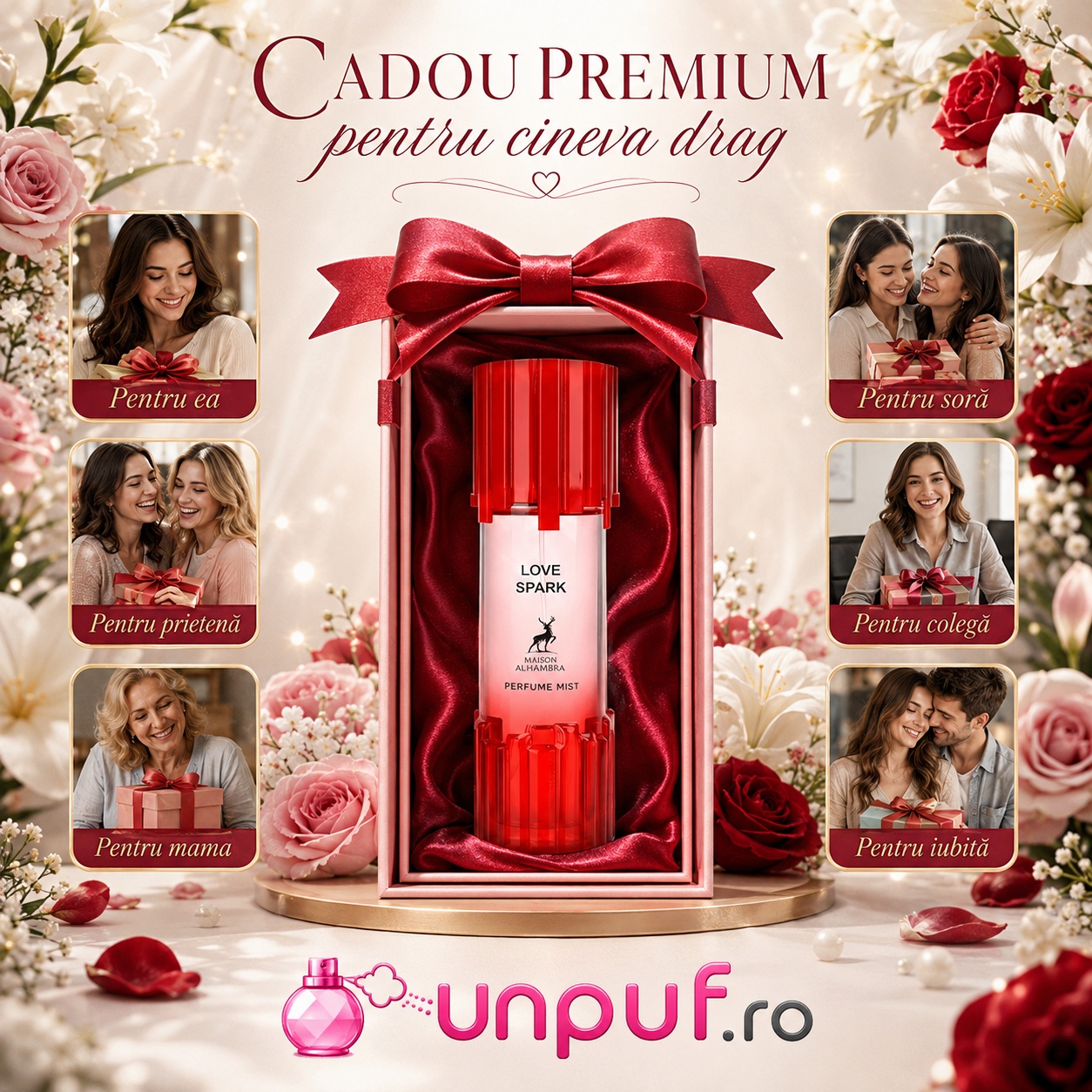 Alhambra Love Spark Body Mist cadou premium pentru ea, mamă, soră, colegă, prietenă sau iubită