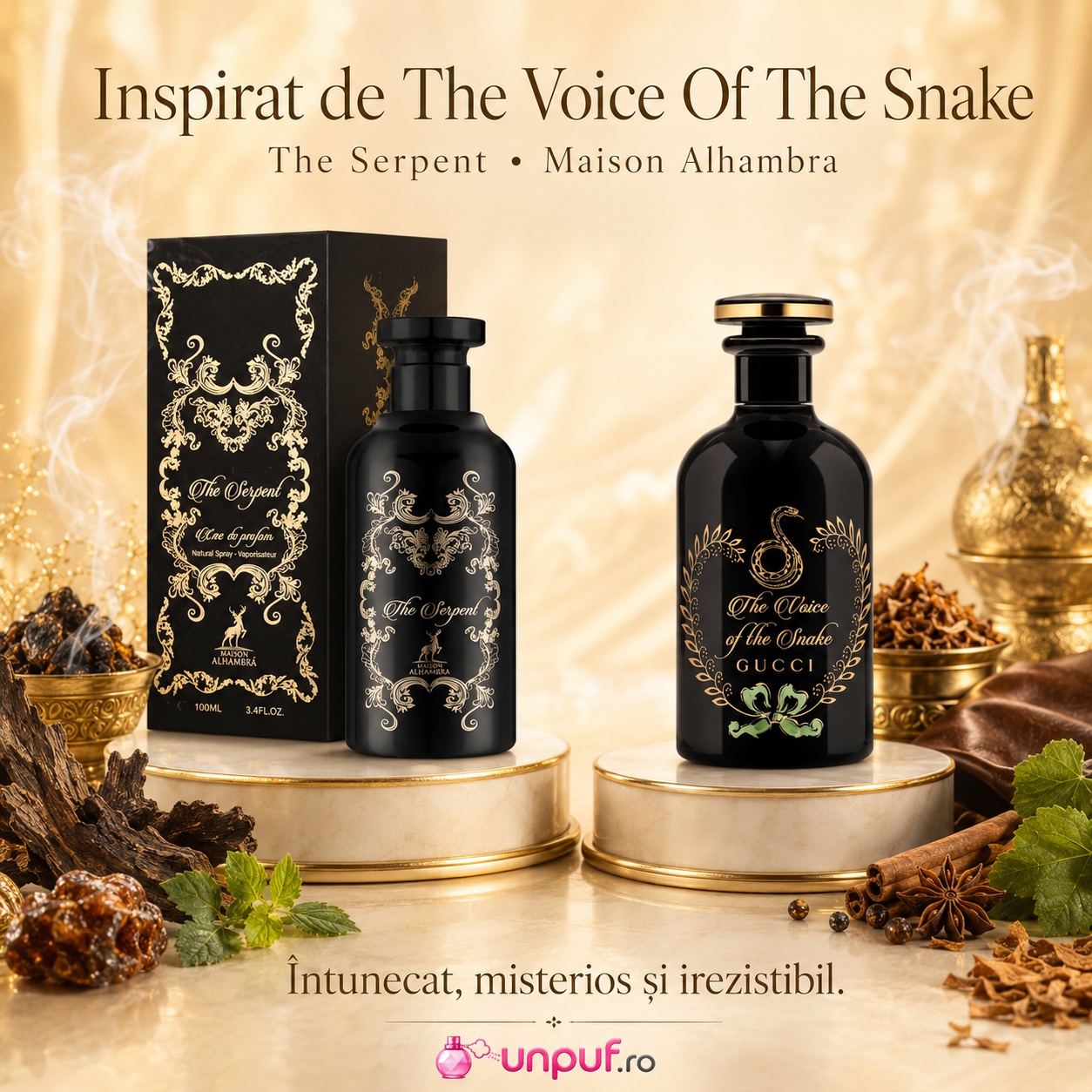 Alhambra The Serpent inspirat de The Voice Of The Snake, parfum întunecat, misterios și irezistibil