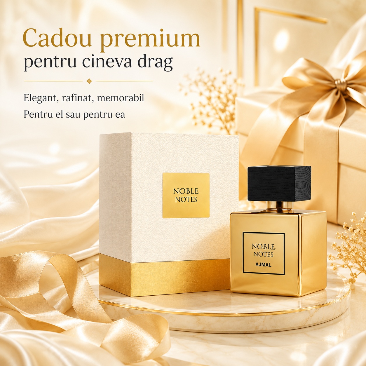 Ajmal Noble Notes cadou premium pentru cineva drag, parfum elegant rafinat și memorabil