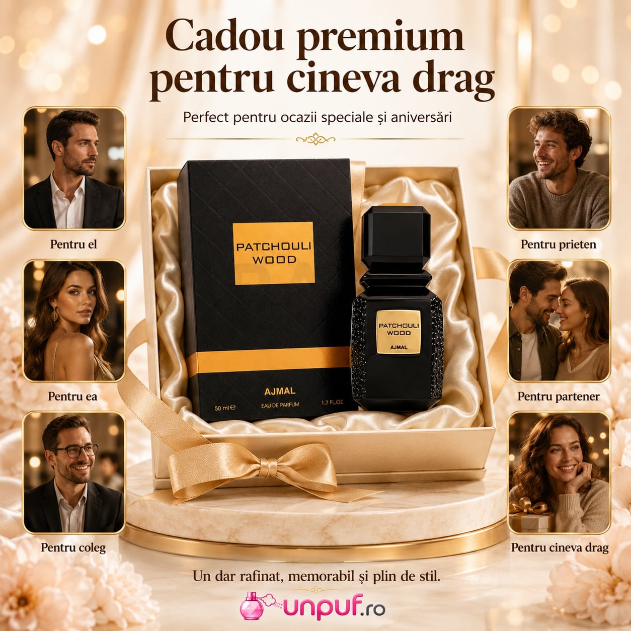 Ajmal Patchouli Wood cadou premium pentru el, pentru ea, prieten, coleg, partener sau cineva drag
