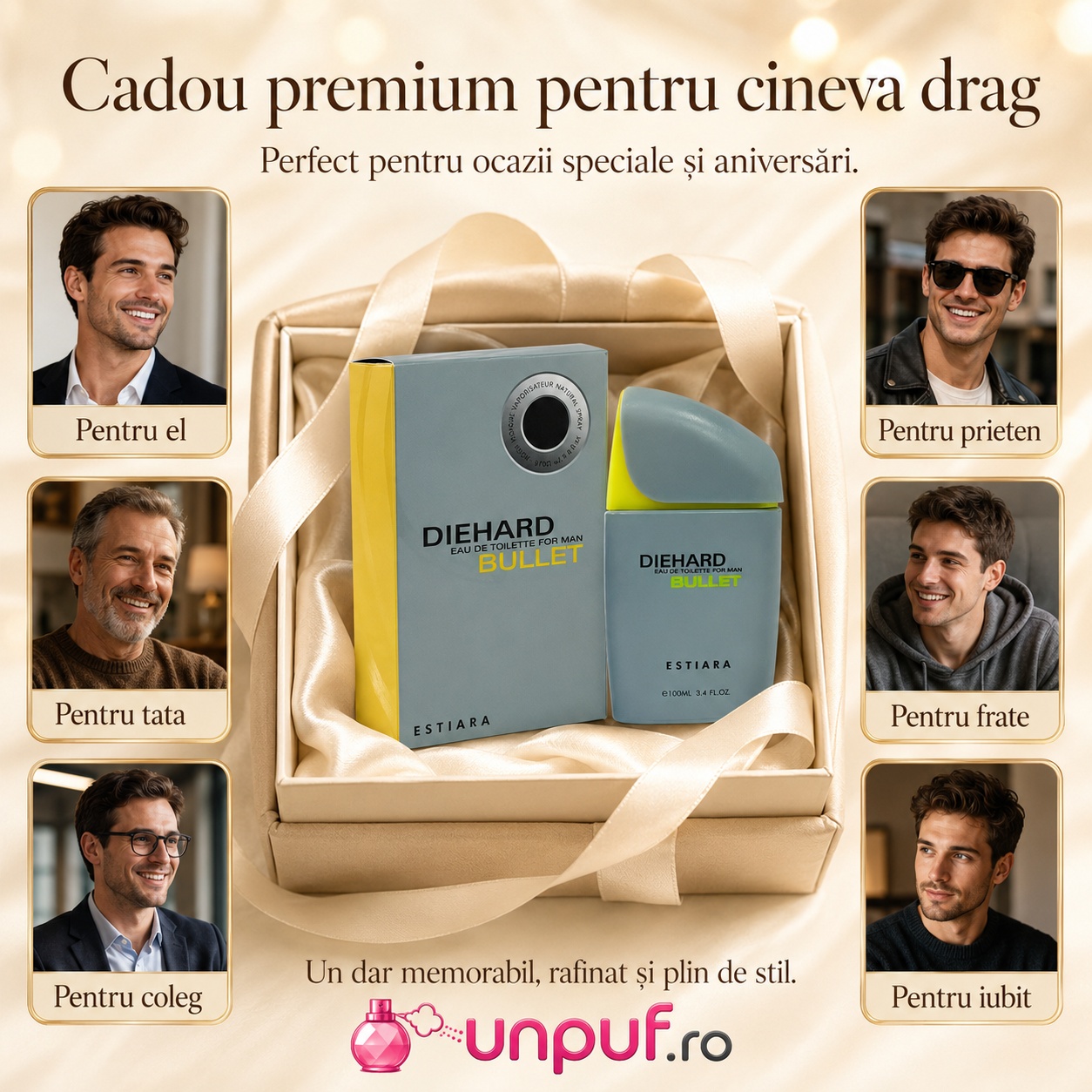 Estiara Die Hard Bullet cadou premium pentru bărbați, tată, frate, coleg, prieten sau iubit