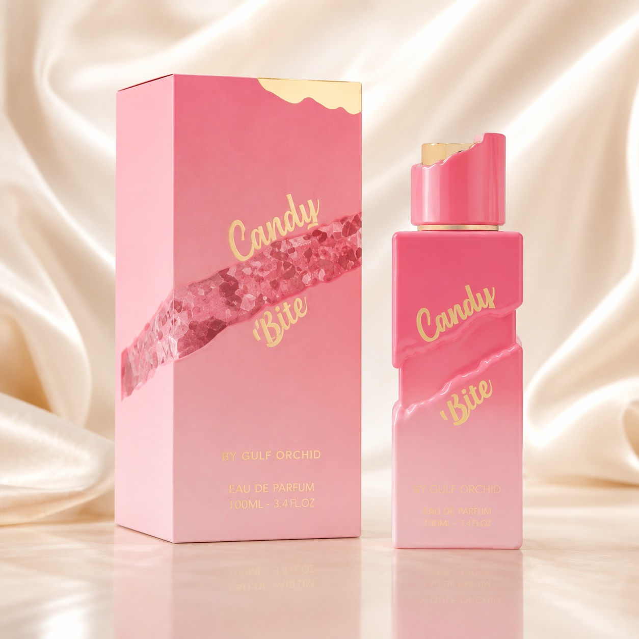 Parfum Arăbesc Gulf Orchid Candy Bite Eau de Parfum 100ml, sticlă roz și cutie candy elegantă