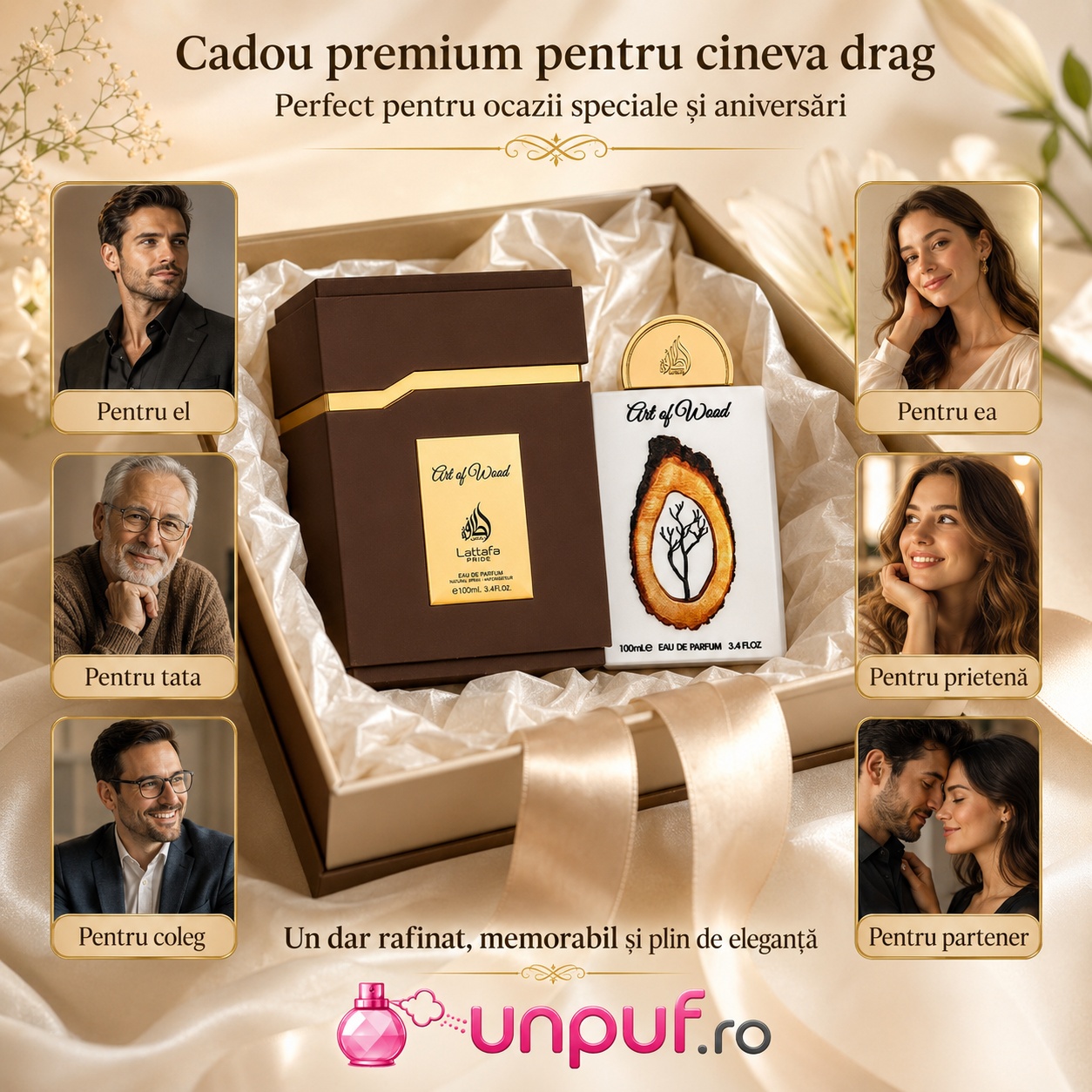 Lattafa Pride Art Of Wood cadou premium pentru cineva drag, parfum arăbesc elegant și memorabil