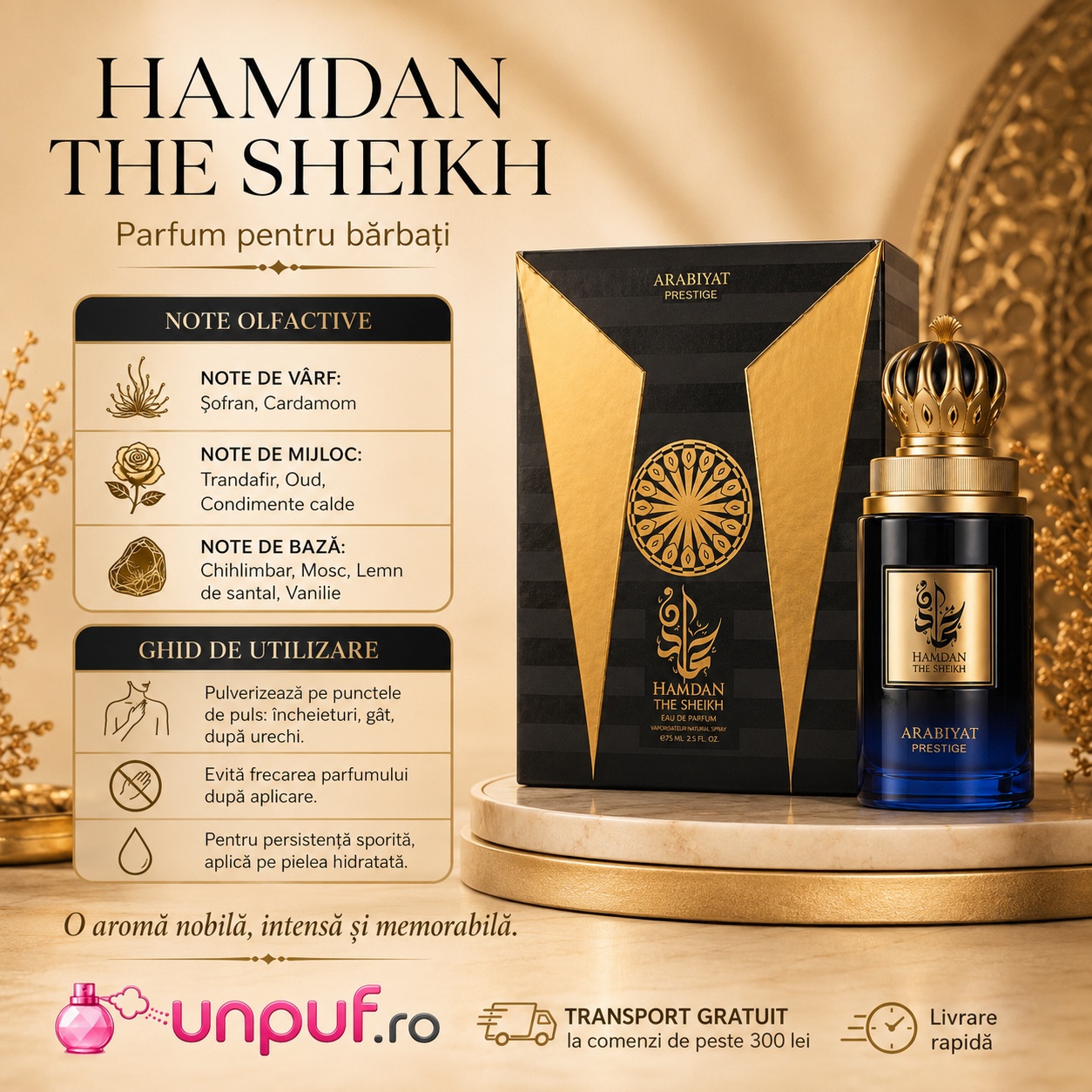 My Perfumes Hamdan The Sheikh parfum premium disponibil pe unpuf.ro cu livrare rapidă și transport gratuit peste 300 lei