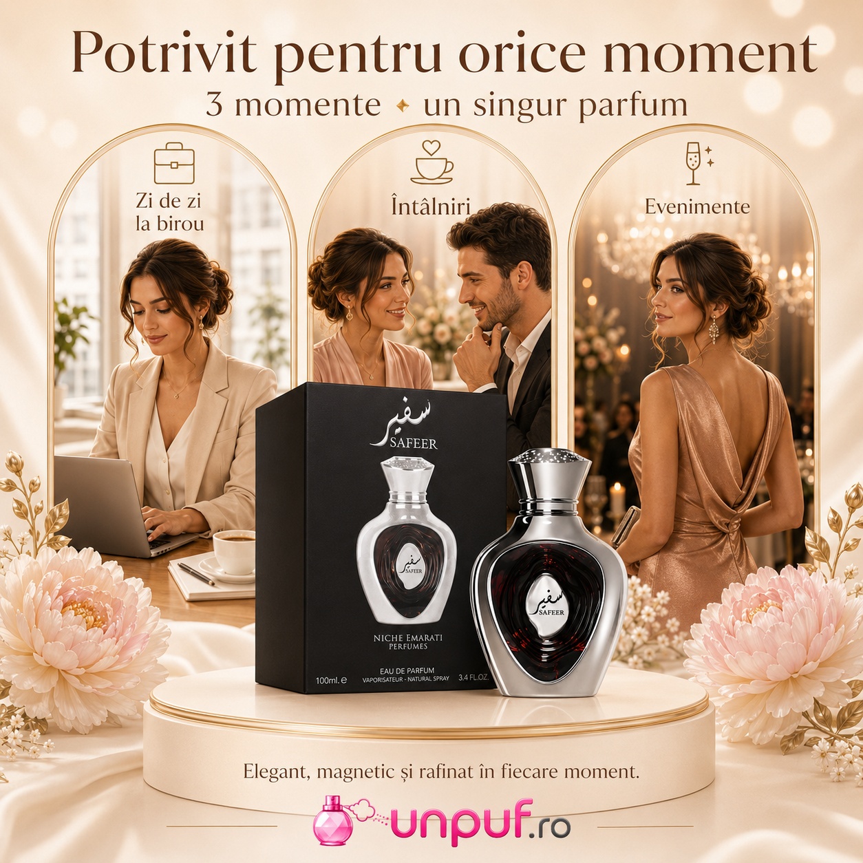 Parfum Safeer potrivit pentru zi de zi, birou, întâlniri și evenimente speciale