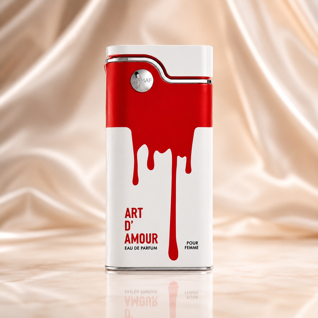 Flacon Armaf Art D&rsquo;Amour 100 ml parfum de damă roșu alb cu detalii argintii