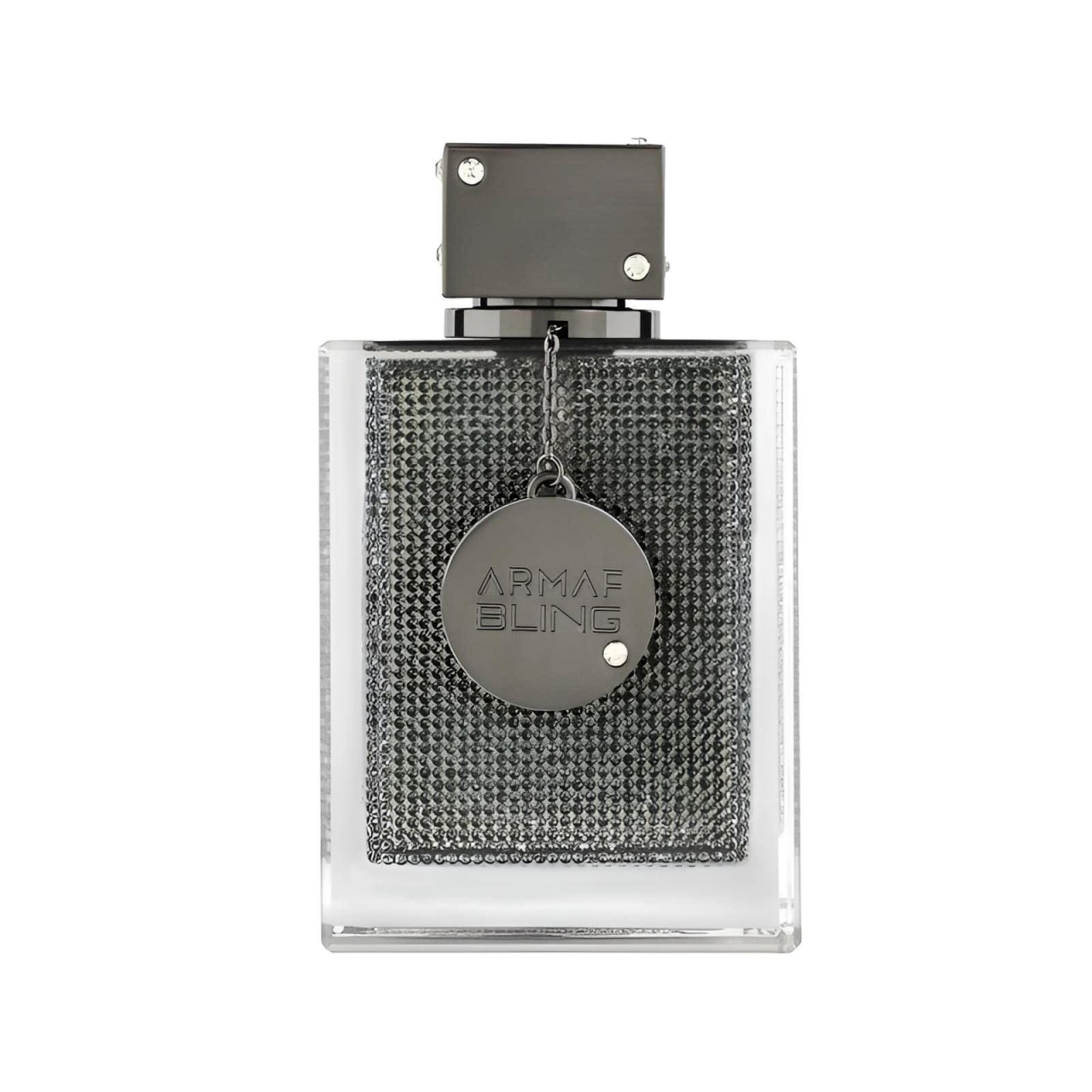 Flacon Armaf Club De Nuit Bling 75 ml parfum unisex cu textură argintie strălucitoare