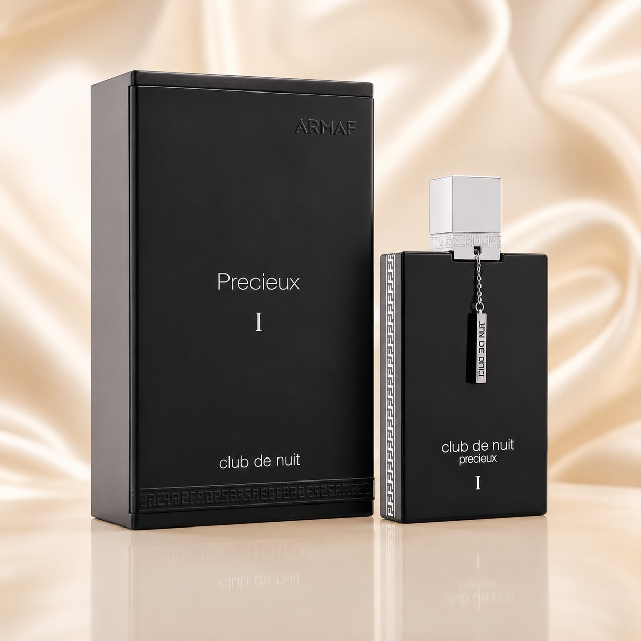 Parfum Arăbesc Armaf Club De Nuit Precieux I 55 ml cu flacon negru, capac argintiu și cutie premium