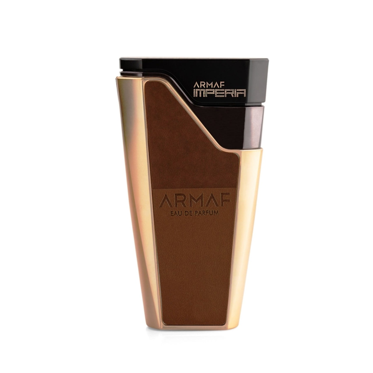 Flacon Armaf Imperia 80 ml parfum bărbătesc cu design modern, maro, negru și auriu