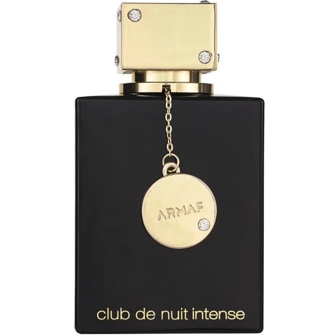 Flacon original Armaf Club De Nuit Intense Woman 105 ml negru lucios cu capac auriu și medalion Armaf