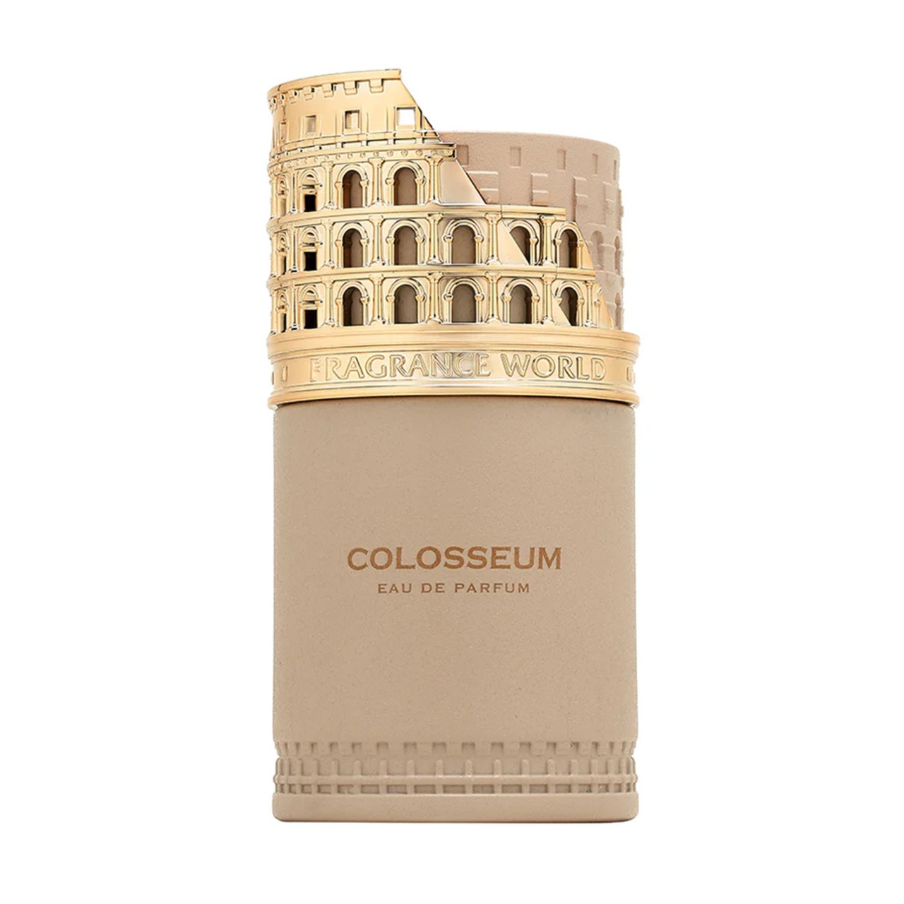Flacon original Colosseum Fragrance World 100 ml parfum unisex cu capac auriu arhitectural