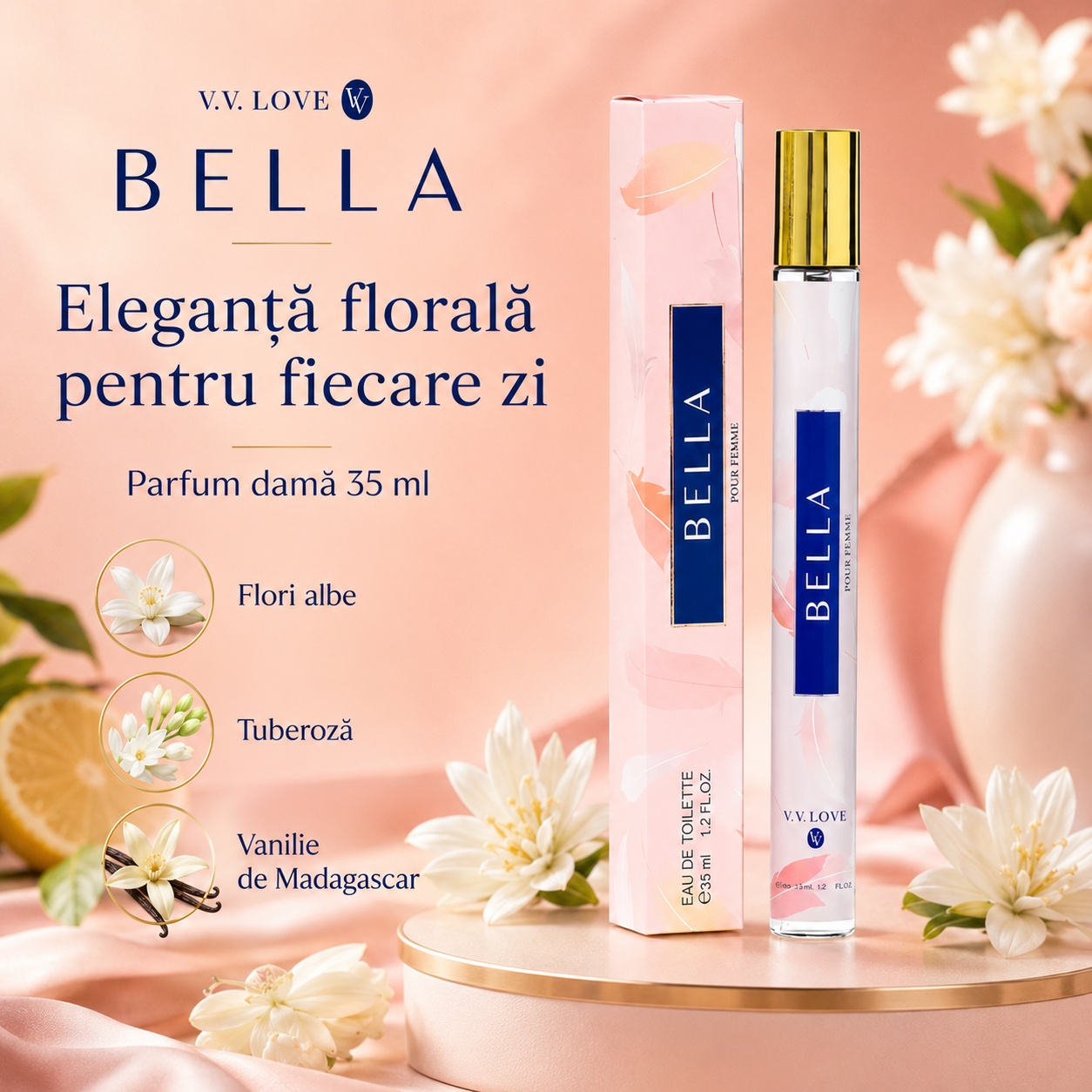 Bella V.V. Love eleganță florală pentru fiecare zi parfum damă 35 ml