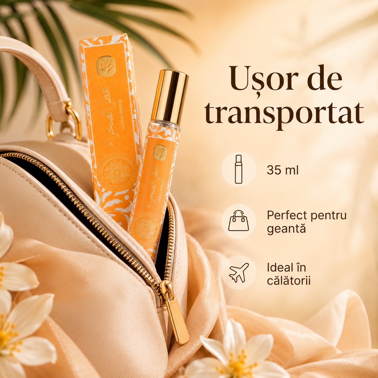 Parfum Golden Horizon 35 ml ușor de transportat perfect pentru geantă și călătorii