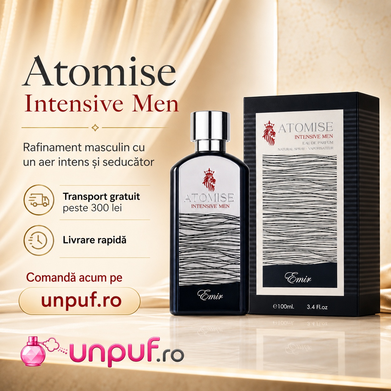 Emir Atomise Intensive parfum premium disponibil pe unpuf.ro cu transport gratuit peste 300 lei și livrare rapidă
