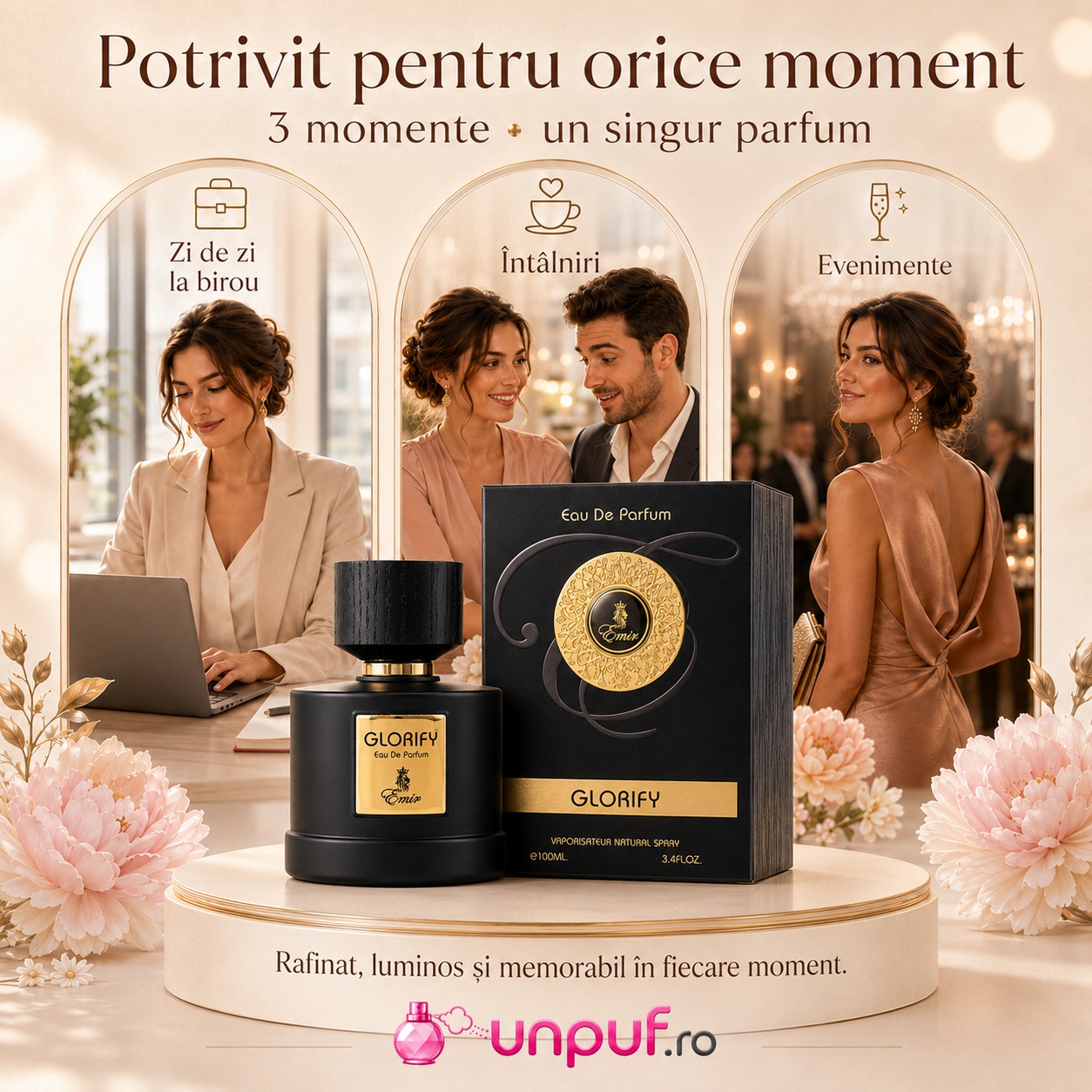 Emir Glorify potrivit pentru zi de zi la birou, &icirc;nt&acirc;lniri și evenimente