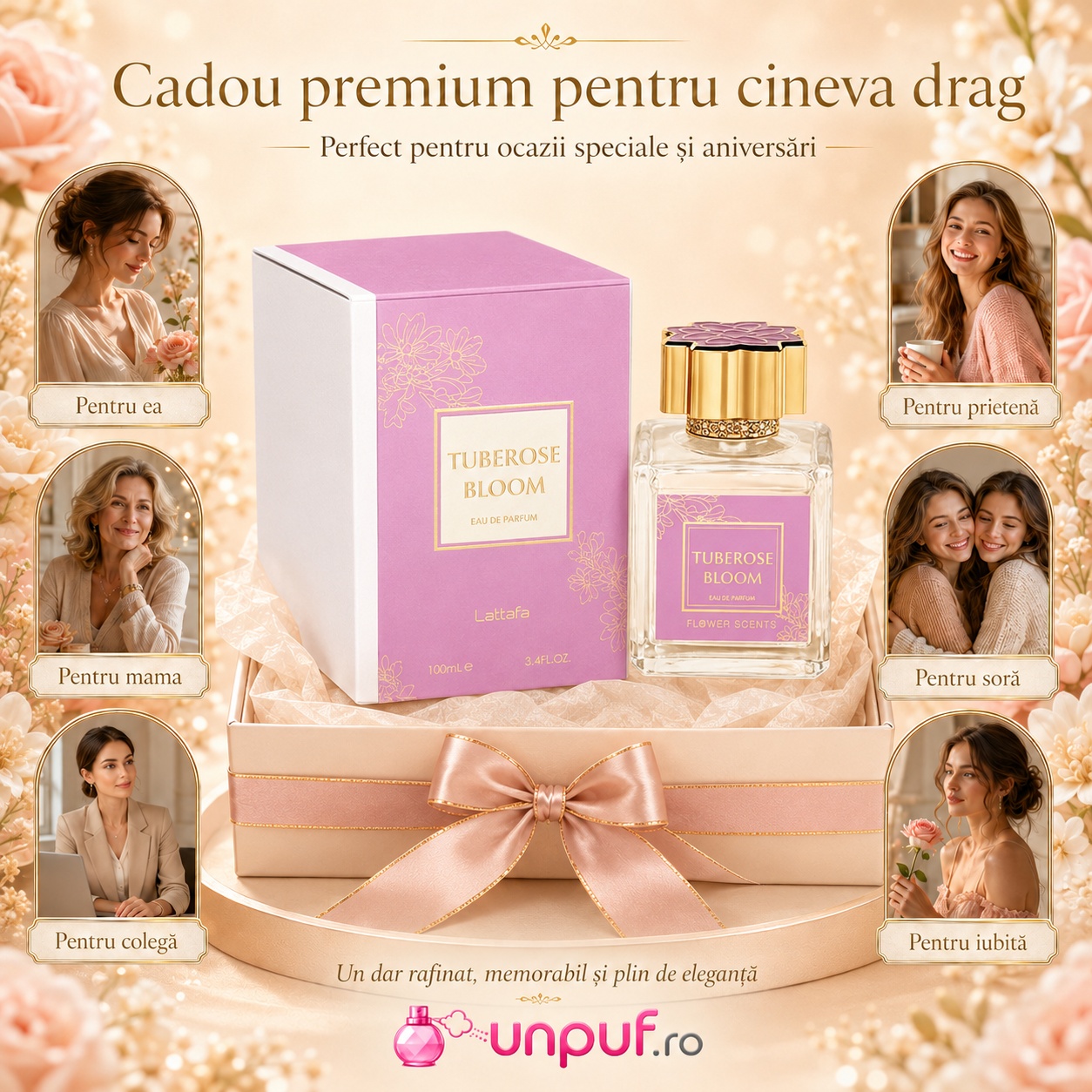 Flower Scents Tuberose Bloom cadou premium pentru mamă, soră, prietenă, colegă sau iubită