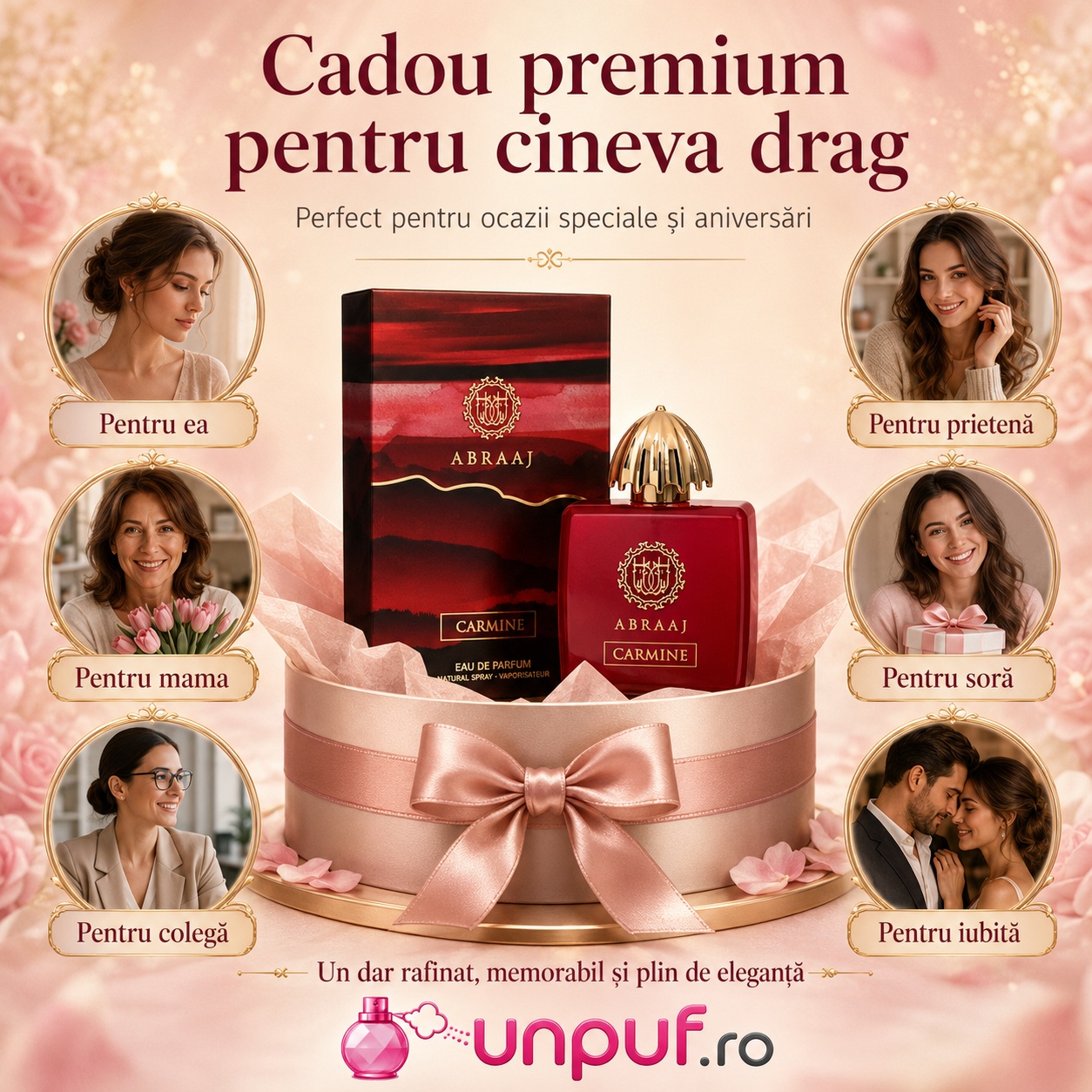 Abraaj Carmine Fragrance World cadou premium pentru ea, mamă, colegă, prietenă, soră sau iubită