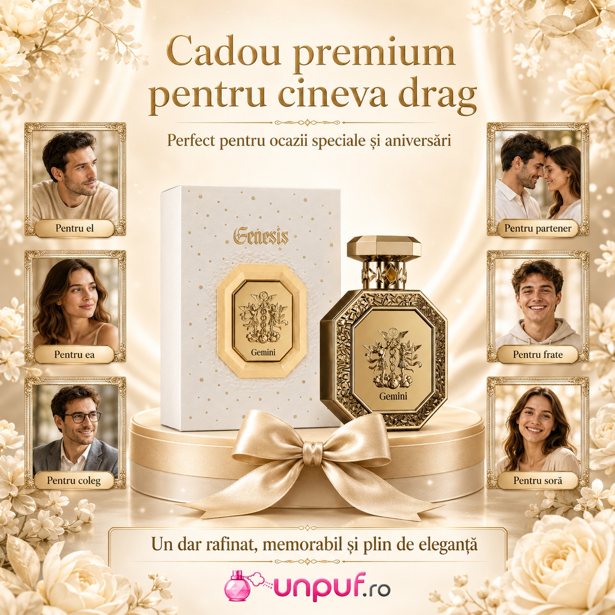 Cadou premium Genesis Gemini French Avenue pentru el, pentru ea, partener, frate, coleg sau soră